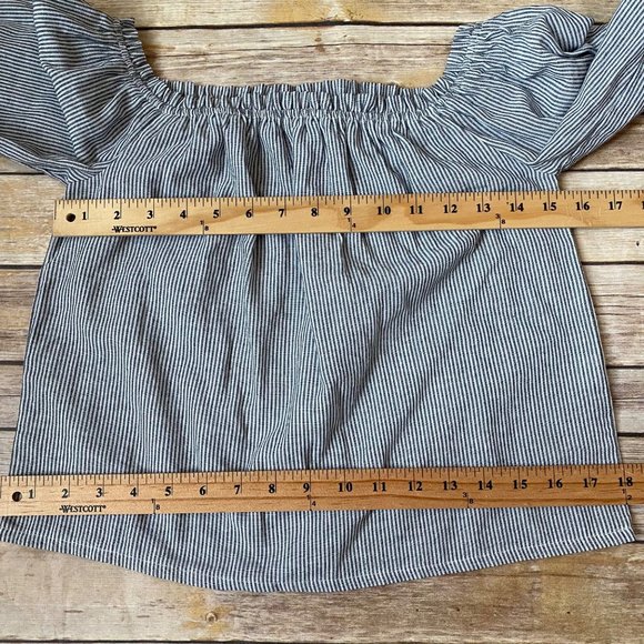 Brandy Melville Off Shoulder Theia Striped Crop Top - Picture 8 of 11